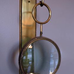 Wall CANDLE HOLDER with MAGNIFYING GLASS