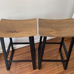 Pair of Wooden Bar/Dining Stools
