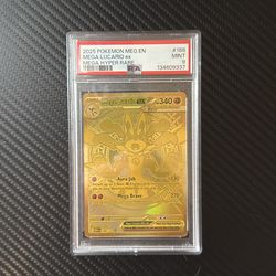 Gold Mega Lucario PSA 9 MINT Pokemon