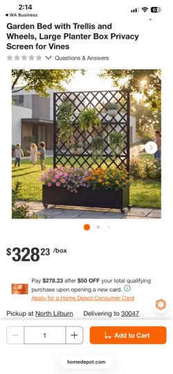 73 in. x 47 in. Black Metal Raised Garden Bed with Trellis and Wheels, Large Planter Box Privacy Screen for Vines