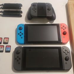 2 Nintendo Switches With 9 Games