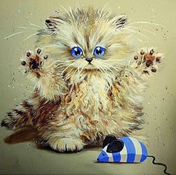 ZHENC 5D DIY Square Diamond Painting Drawing Crafts Cat And Mouse Embroidery New