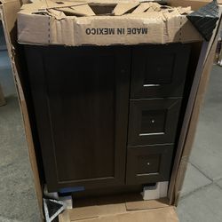 Glacier Bay Bannister 25 in. Single Sink Dusk Bath Vanity with White Cultured Marble Top (Assembled) 