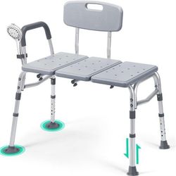Tub Transfer Bench for Bathtub, Height Adjustable Shower Bench with Backrest New