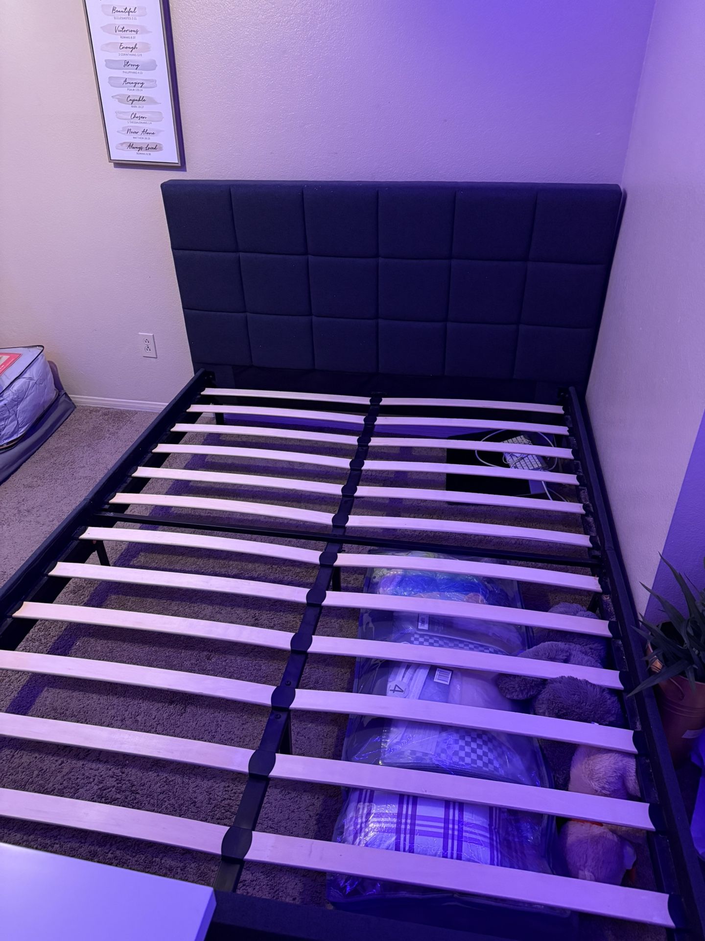 Dark Grey Queen Size Bed Frame 