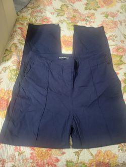 Hilary Radley Womens Slim Straight Stretch Tummy Control Navy Pants Size S