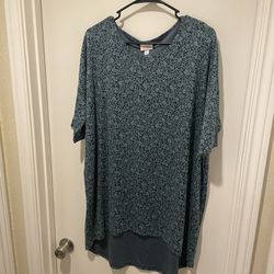 LuLaRoe Blue Print Short Sleeve Dress Size XL