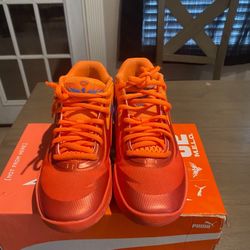 Red Lamelo Ball Puma Super Novas. Size 7Y. Price 65$