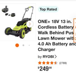 Lawn Mover Ryoby 18v Bateria Y Cargador 