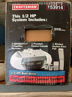 Garage Door Opener System 1/2 HP Belt Drive