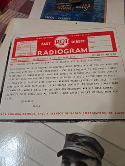 Vintage  one of a kind ELVIS  LP WITH LETTER HE PERSONALLY  SENT  ALSO  THE ORIGINAL. UNIFORM              us. Army.      Pin. Was given to my uncle