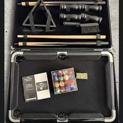 Pool Game in a black steel suitcase