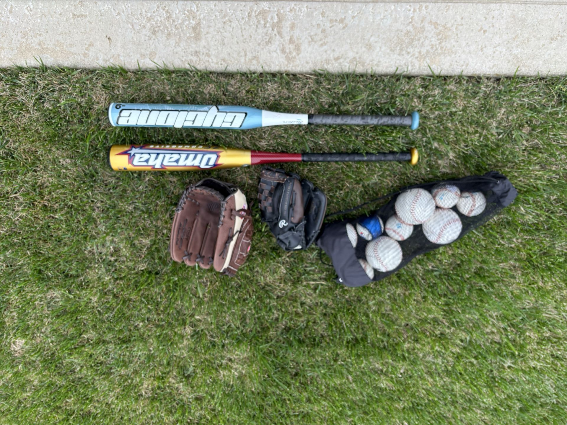 Baseball Bat And Glove Plus Accessories