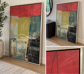 Large Framed Abstract Wall Art – 69” x 45” – Modern Statement Piece