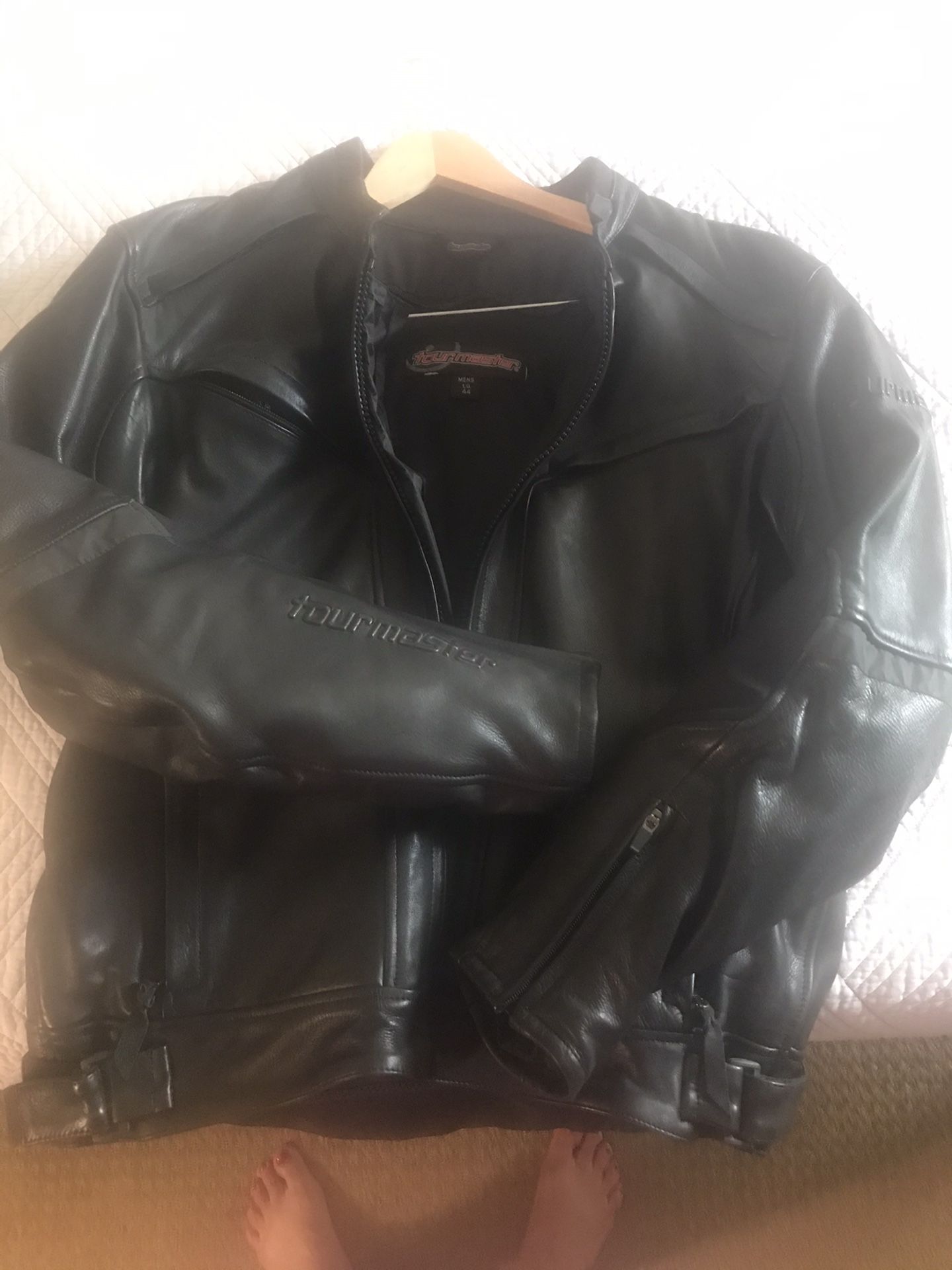 Black Leather Touring Motorcycle Jacket