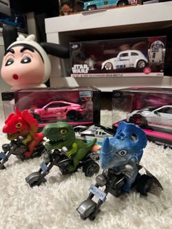 Dinosaur Motorcycle Toy Figures Set of 3