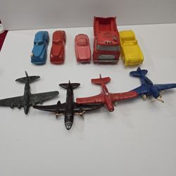 Vintage Lot Of Plastic And Rubber Vehicle Toys
