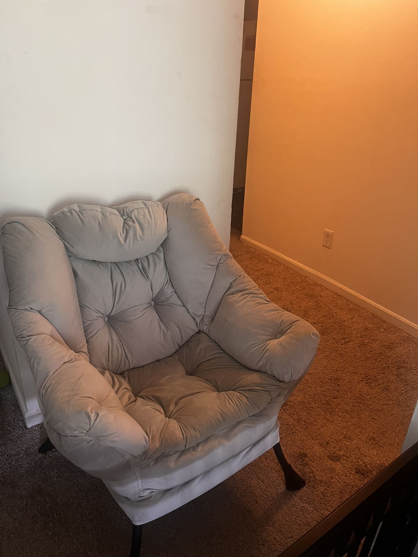 Lazy chair, thick padded/Velvet Accent Lounge Chair