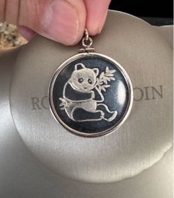 999 Silver Panda coin In silver Bezel