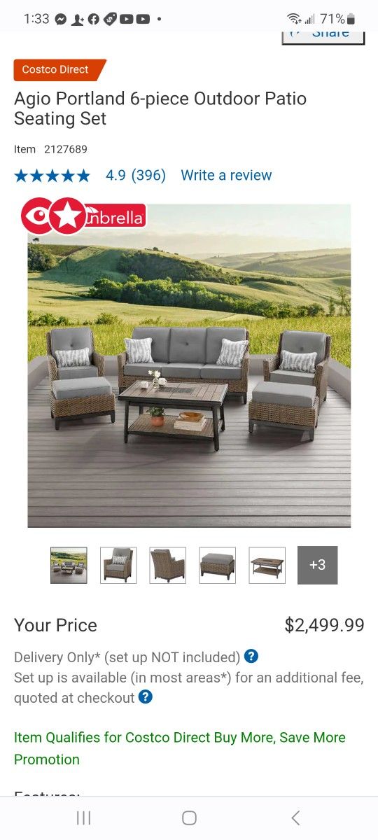 Agio Portland 6-piece Outdoor Patio Seating Set $1,900