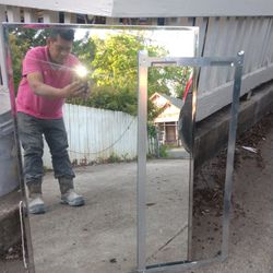 bathroom mirror with chrome stainless steel frame