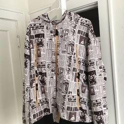 Billionaire Boys Club Jacket Mens XXL White Newspaper Moon BBC BAPE ICE CREAM RARE