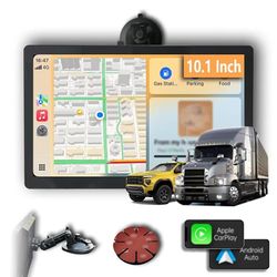 10 Inch CarPlay Screen for Car, 10.1" Portable Touch Screen with Apple CarPlay & Android Auto, Wireless Portable Stereo with Navigation/Voice Control/