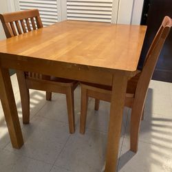 Wood Kids Table and Chairs