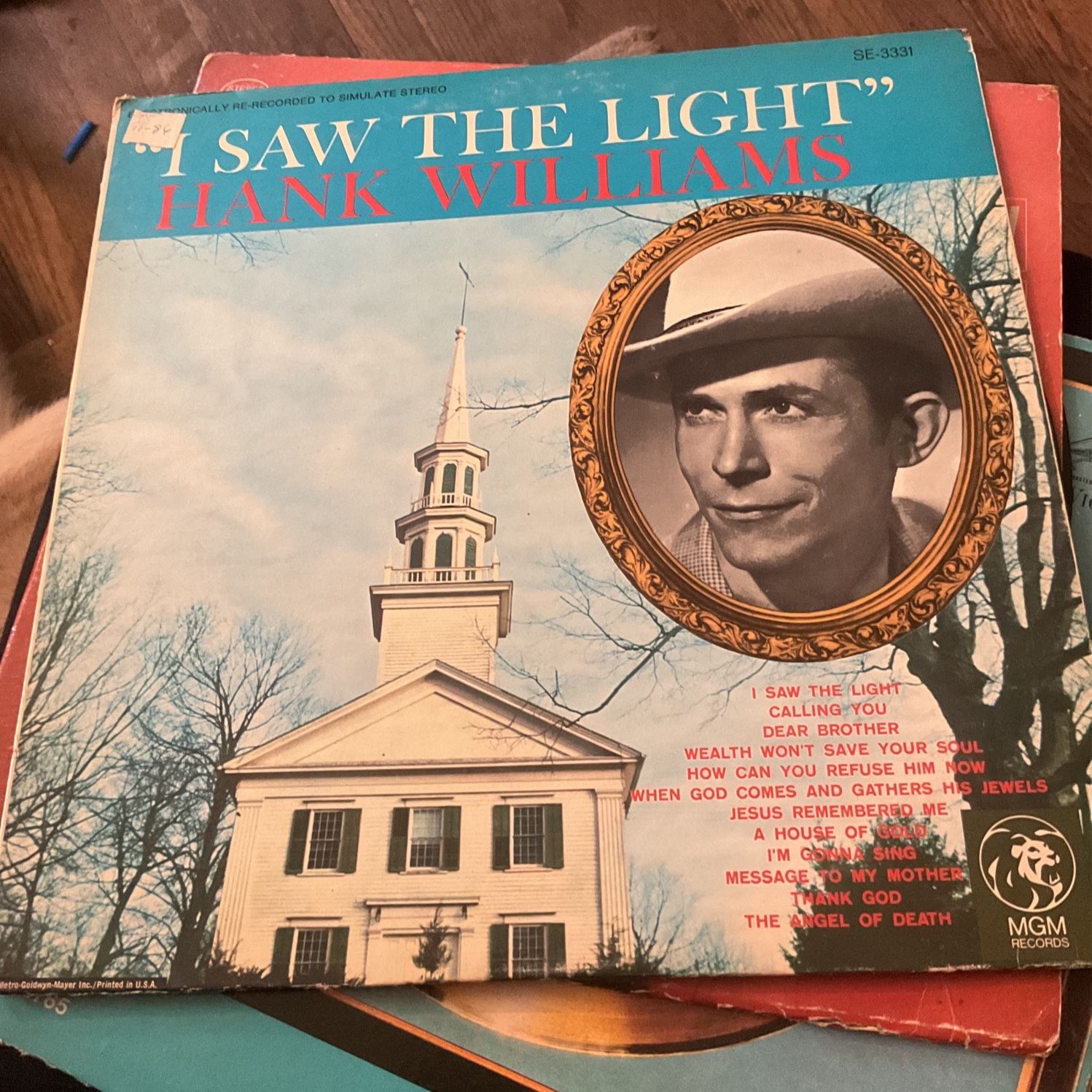 Hank Williams VINTAGE SE-3331 I Saw The Light Record