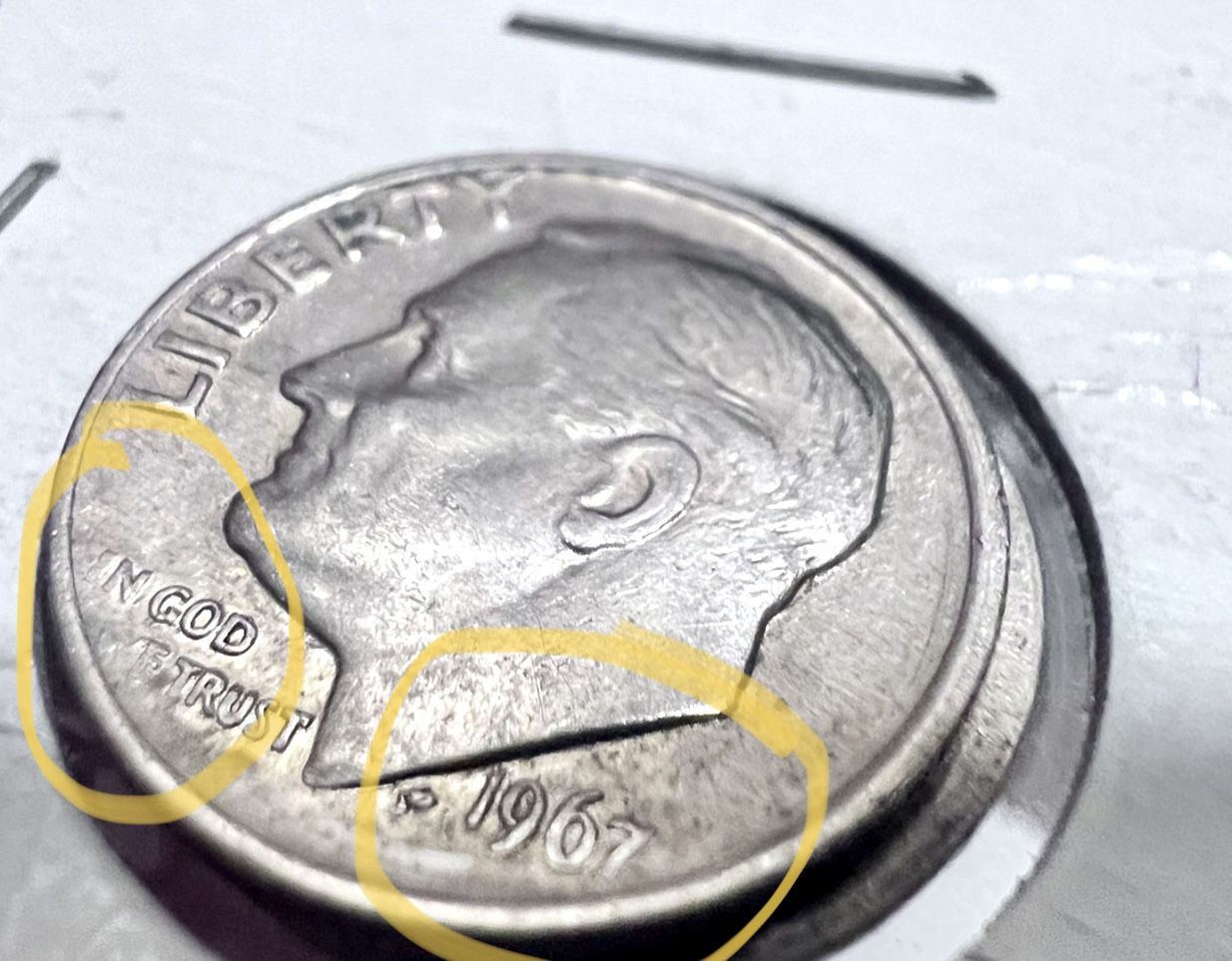 1967 Double Die Error Roosevelt Dime Silver Coin