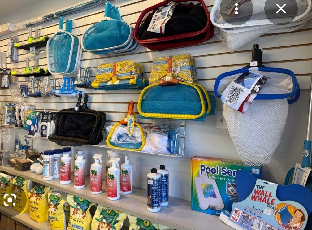 Tote Full Of Pool Repair Supplies