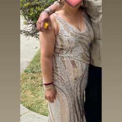 Long Gold Sequence Dress