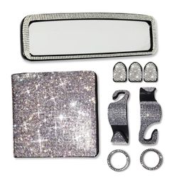 Rhinestone Bling Accessory Set For Car Interior (9 Pieces)