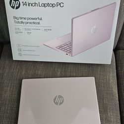 HP 14 inch Rose Pink Laptop Computer 128GB