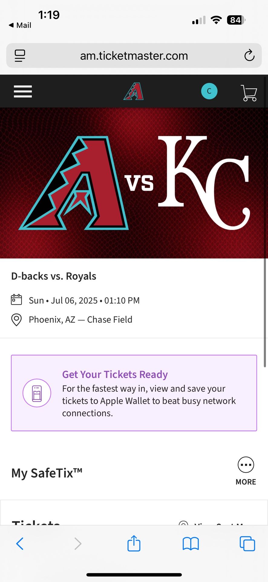 Diamondbacks Vs Royals 7/6/25