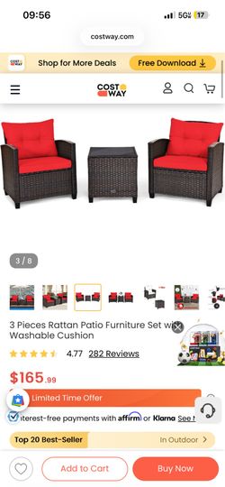 New in box 3 piece patio set