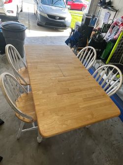 Wood Dining Table with 4 Chairs