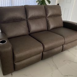 NEW Recliner Sofa With Cup Holders & USB Port.