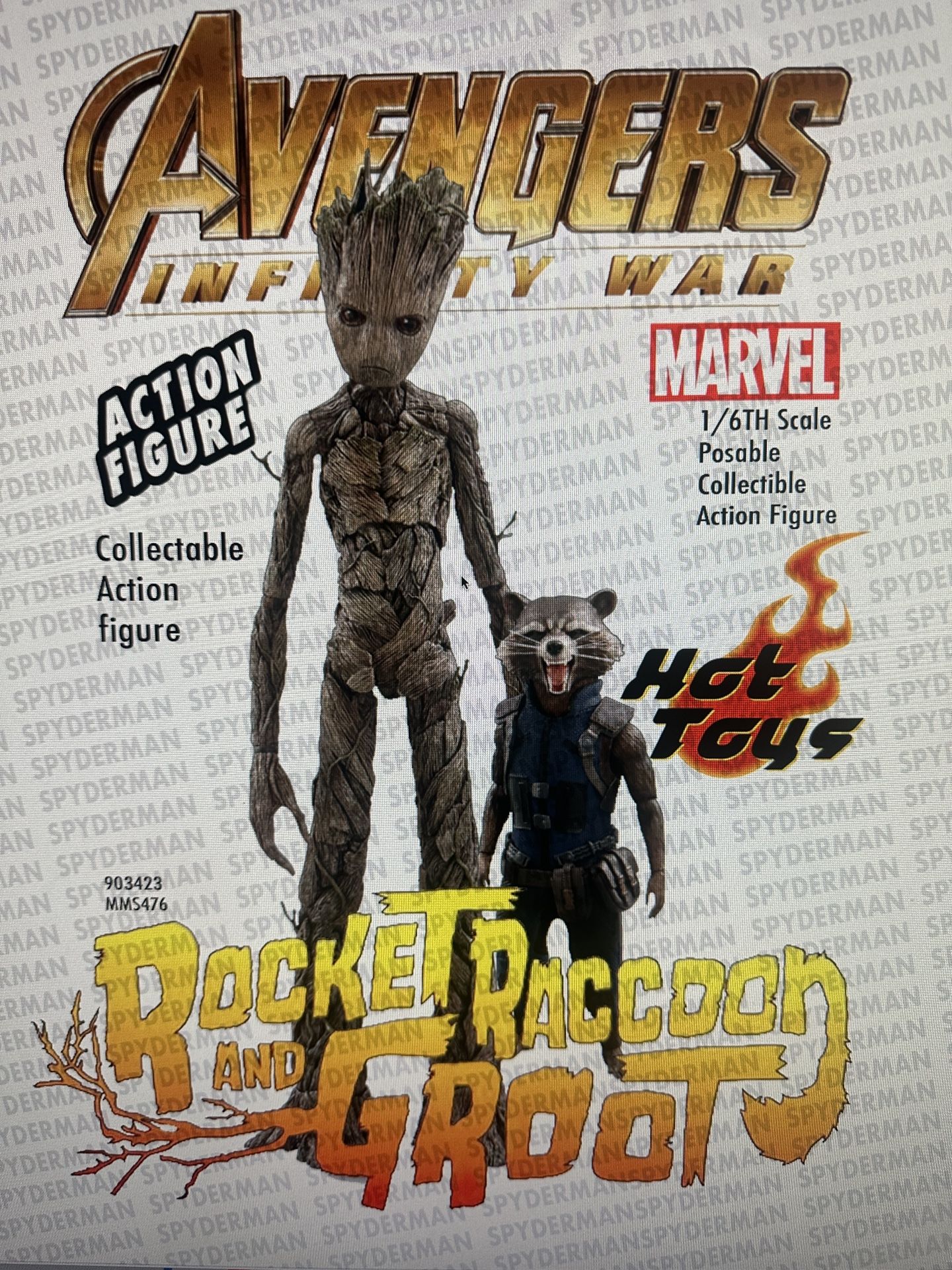 Rocket Raccoon And Groot 1/6 Scale Figure Set Avengers Infinity