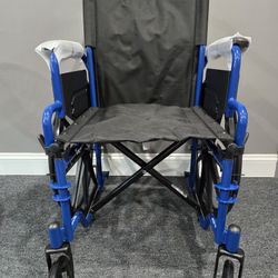 Drive Medical Blue Streak Wheelchair with Flip Back Desk Arms and Swing Away Footrests