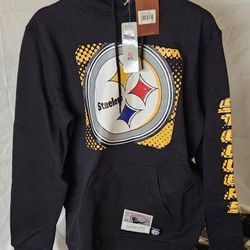 Mitchell & Ness Men's Pittsburgh Steelers Gridiron Classics Big Face Pullover Hoodie Size M and XL
