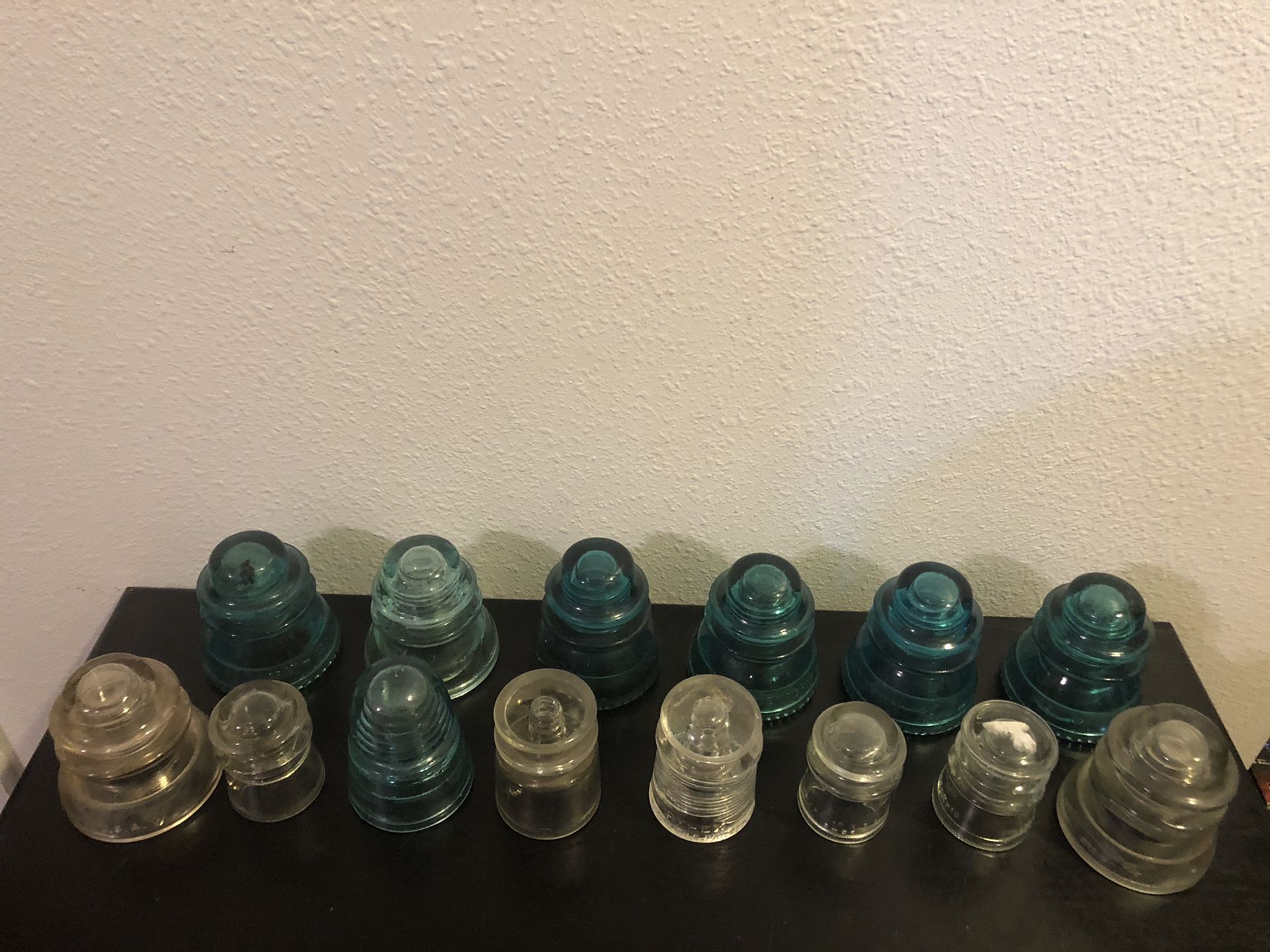 Antique glass telephone pole insulators $50 for all