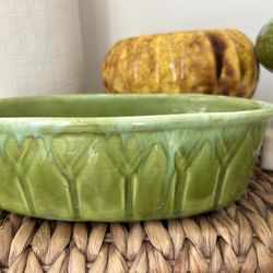 Mid Century Lot 3- All Jenkins Ceramics California USA Olive Green Drip Glaze Oval Planter Vases Plants Flowers Succulents Collectible Retro Vintage F