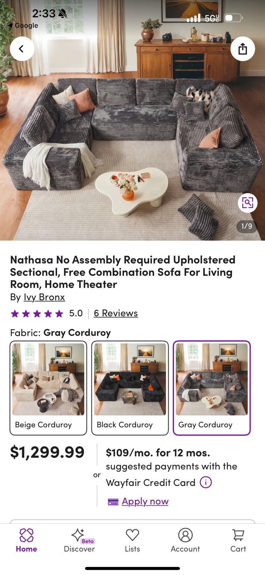 Brand New Nathasa Sectional Sofa