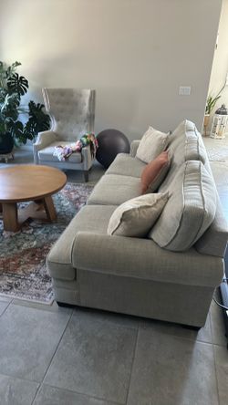 Living Spaces sofa and accent chair