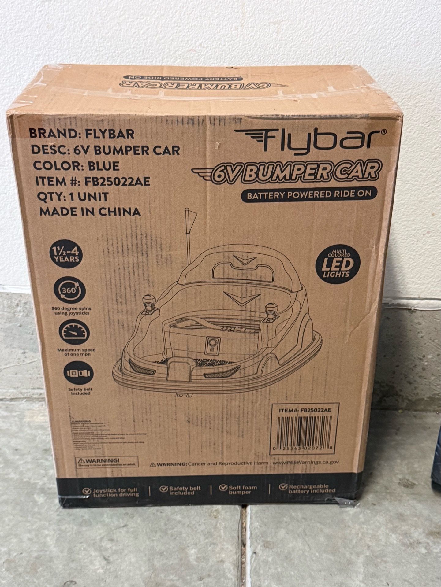 Flybar 6v bumper car for kids