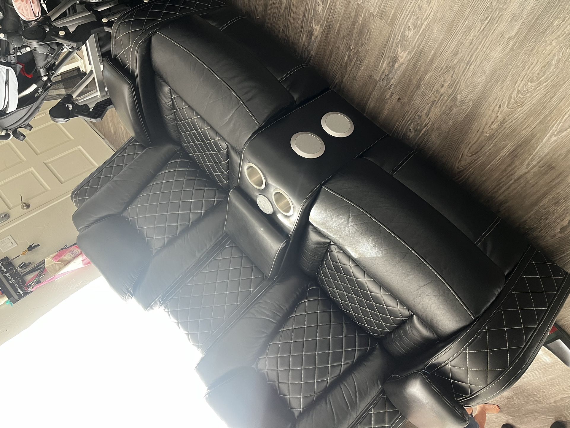 Black Leather Reclining Couches !