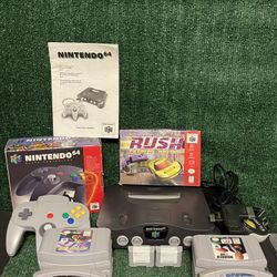 Nintendo 64 Bundle W/ OEM Everything Authentic Games All Cables Tested Clean!