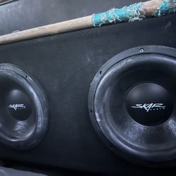 2 12’ shallow mount skar subwoofer 