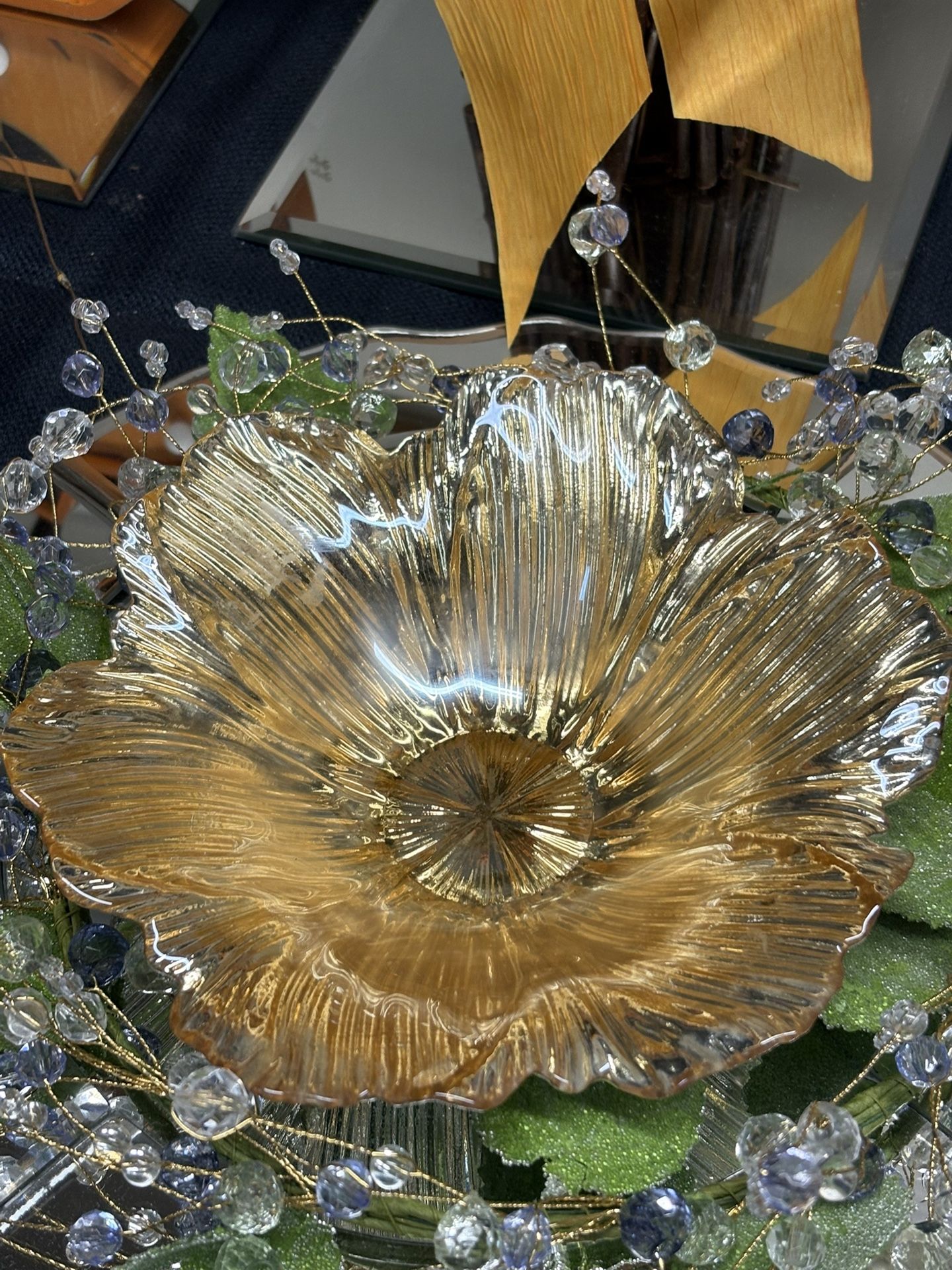 Very Pretty Glass Candy Dish 8”